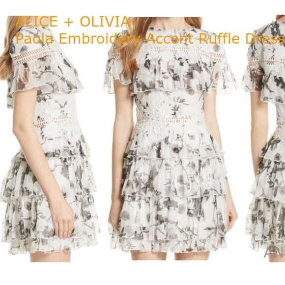 ALICE AND OLIVIA Paola Ruffle Floral Dress - Picture 3 of 3